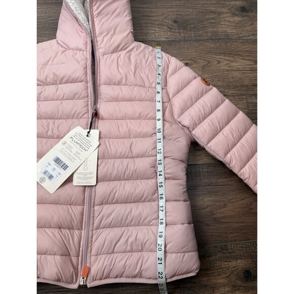 NWT Save the Duck Women's Hooded Quilted Down Puffer Jacket Winter Coat Blush S - Picture 9 of 9